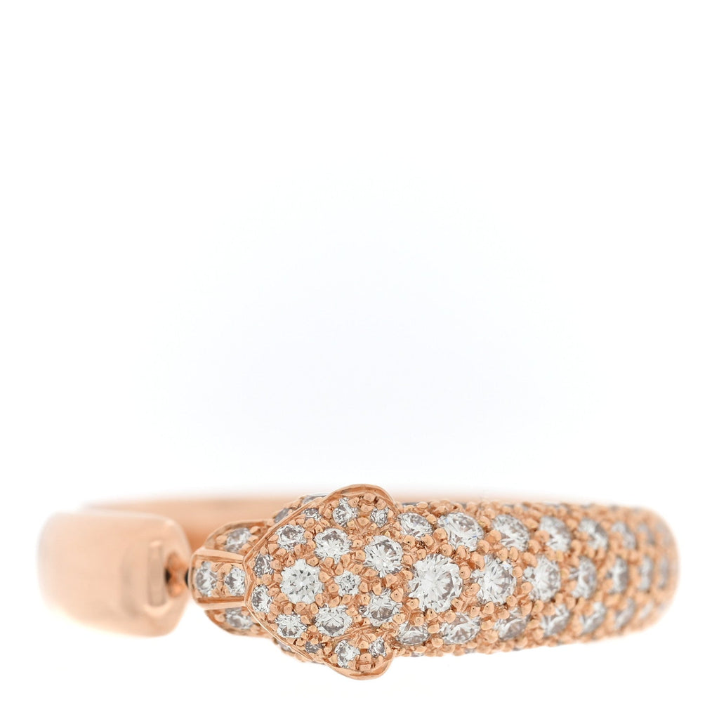 18K Pink Gold Diamond Emerald Onyx Panthere De Cartier Ring 62 10