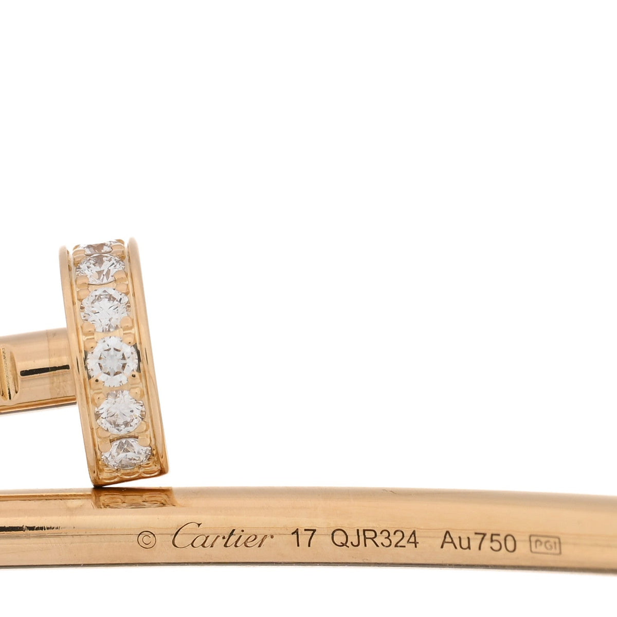 18K Yellow Gold Diamond Small Juste Un Clou Bracelet 17