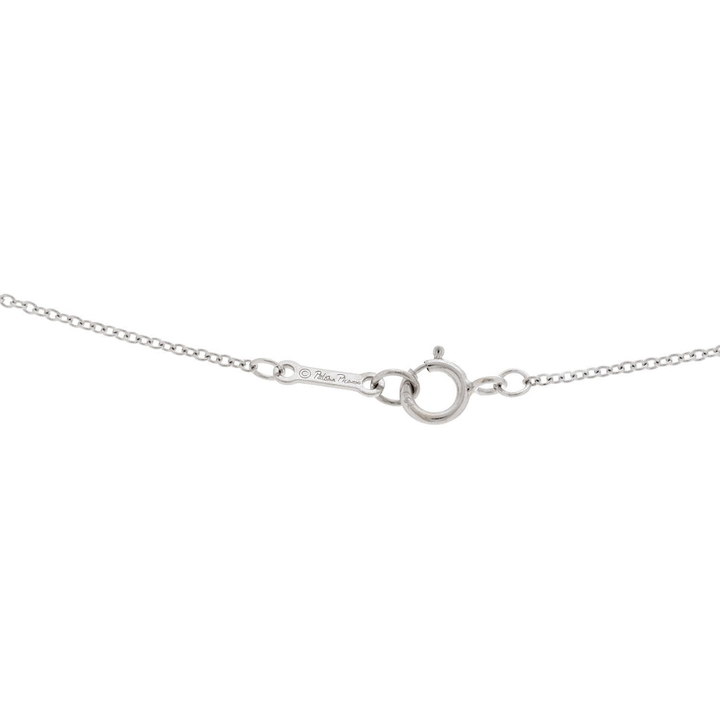 18K White Gold Diamond Cut Out Heart Pendant Necklace