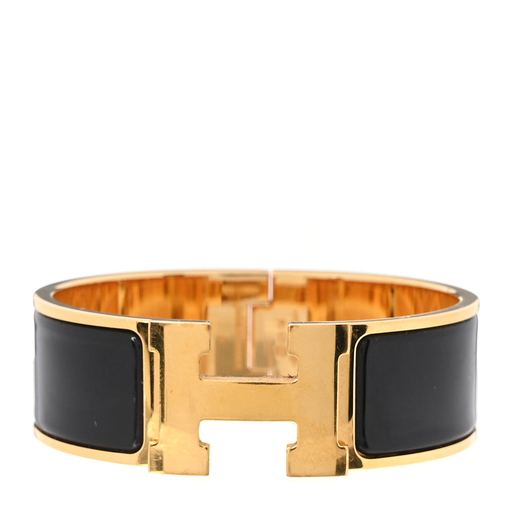 Enamel Wide Clic Clac H Bracelet PM Black