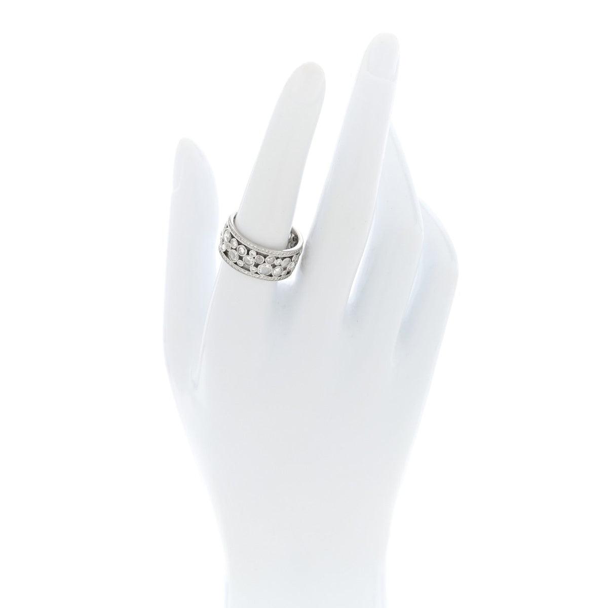 Platinum Diamond Cobblestone Band Ring 57 8