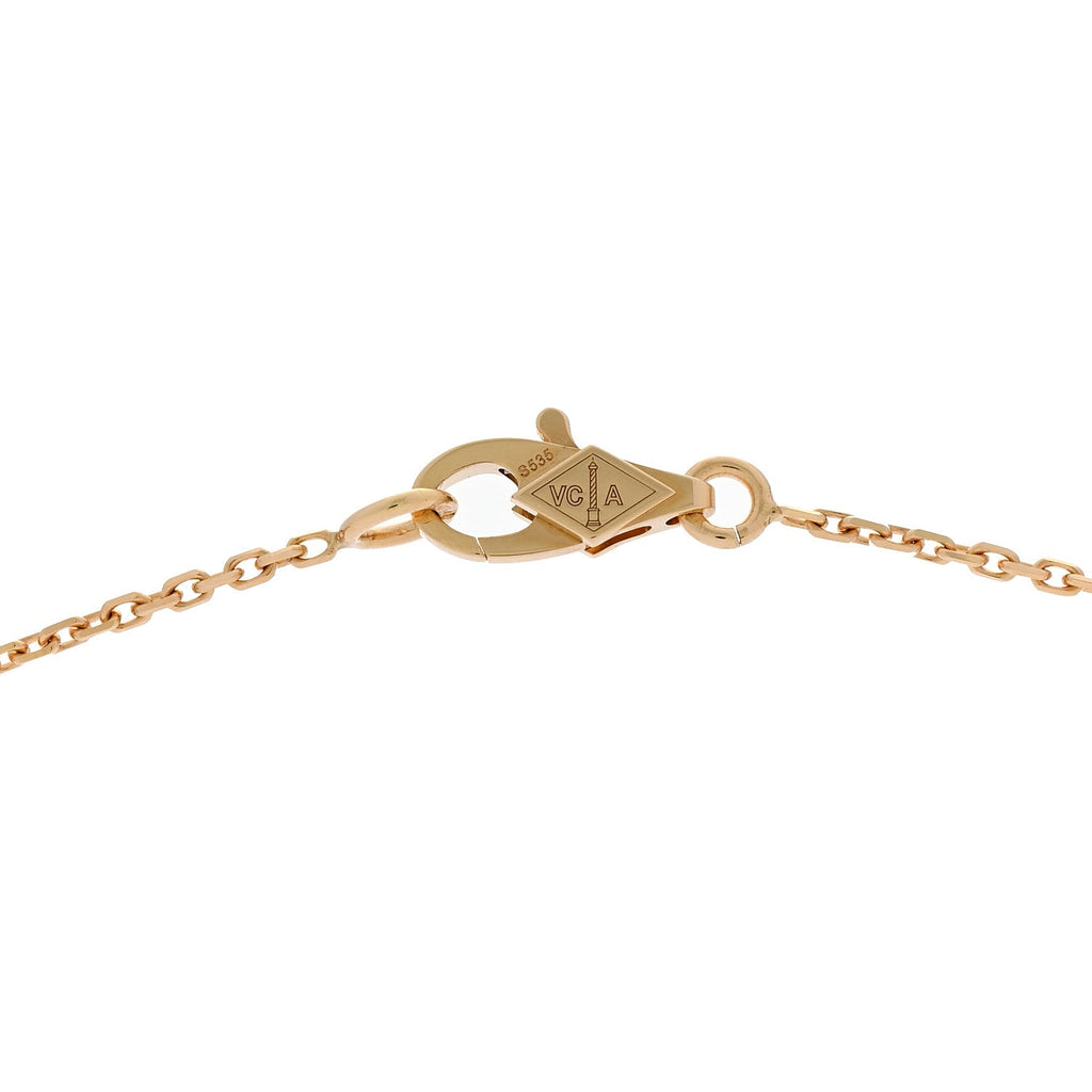18K Yellow Gold Mother of Pearl Sweet Alhambra Butterfly Pendant Necklace