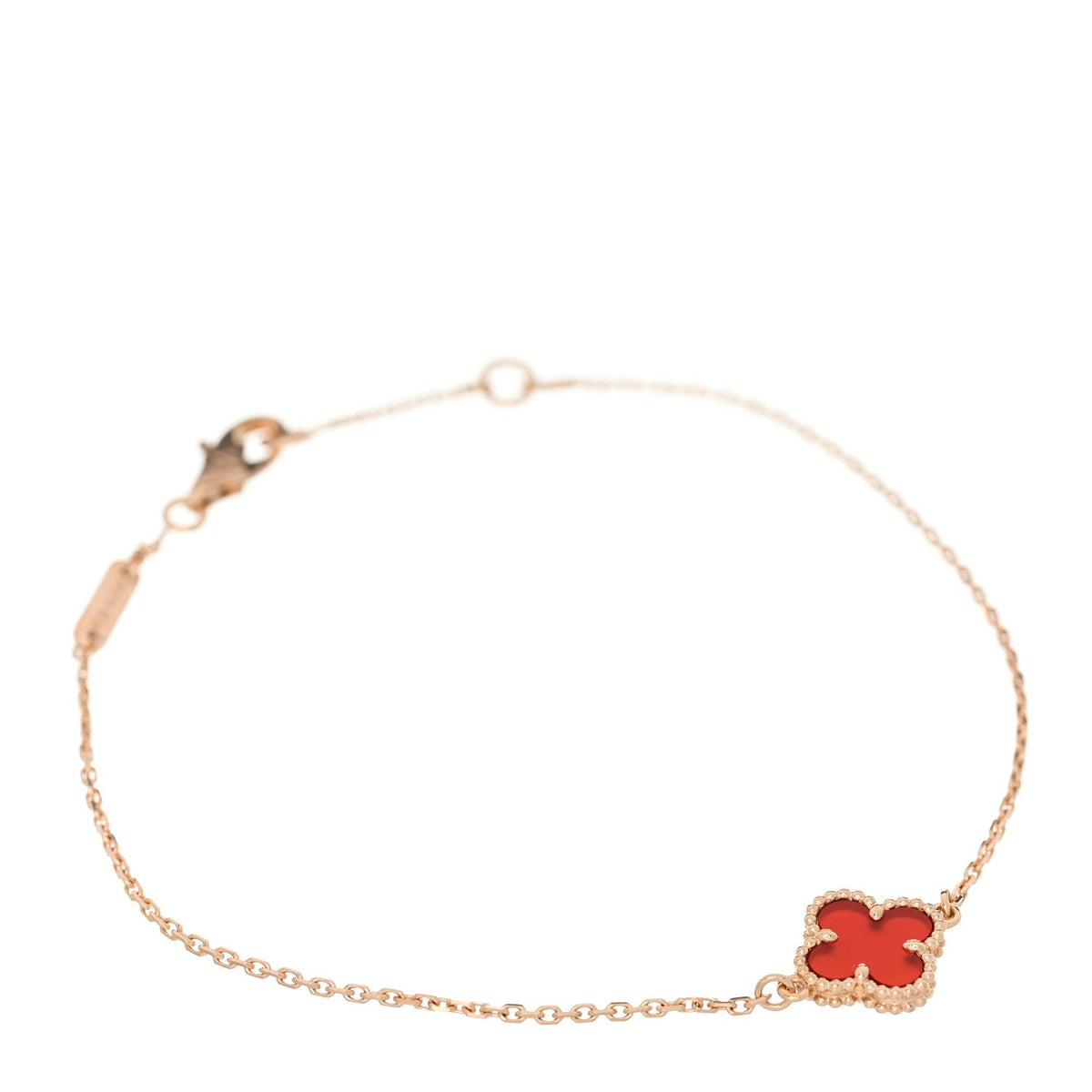 18K Rose Gold Carnelian Sweet Alhambra Bracelet