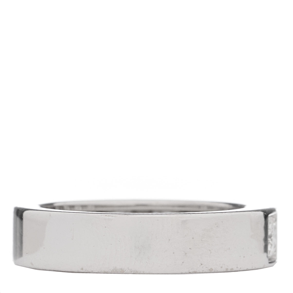 18K White Gold Diamond Tectonic Band Ring 53 6.5
