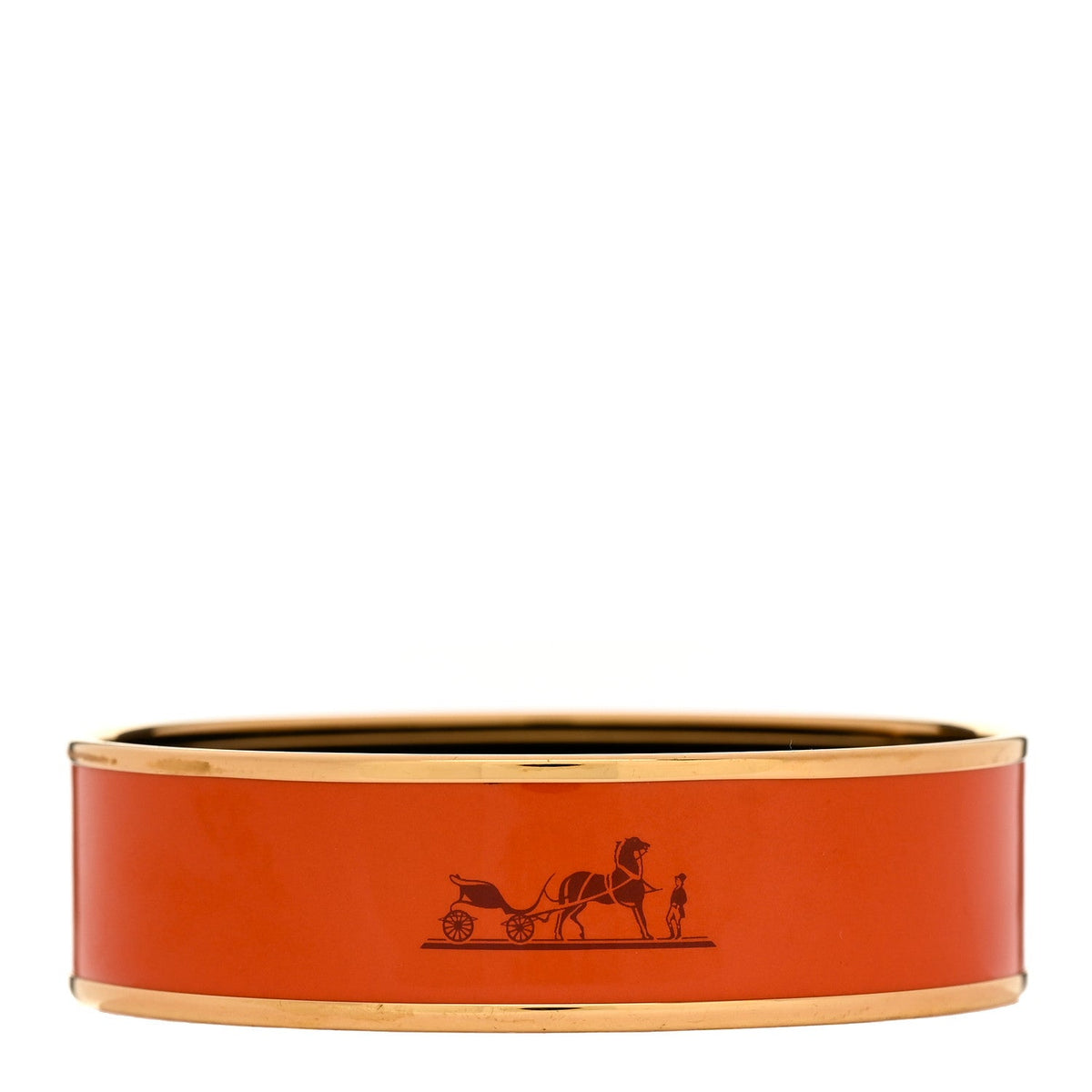 Enamel Printed Caleche Wide Bracelet 70 Orange