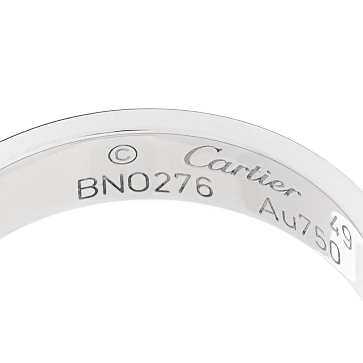 18K White Gold 3.5mm LOVE Wedding Band Ring 49 4.75