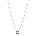 Sterling Silver 18K Yellow Gold 14.5mm Crossover Pendant Necklace