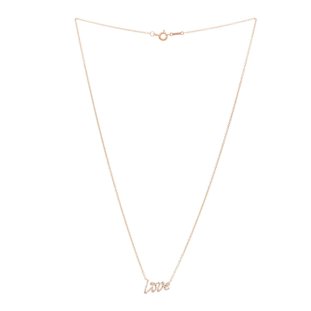 18K Rose Gold Diamond Mini Paloma's Graffiti Love Pendant Necklace