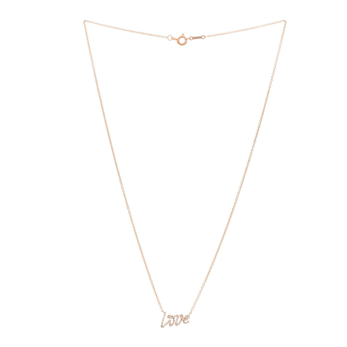 18K Rose Gold Diamond Mini Paloma's Graffiti Love Pendant Necklace