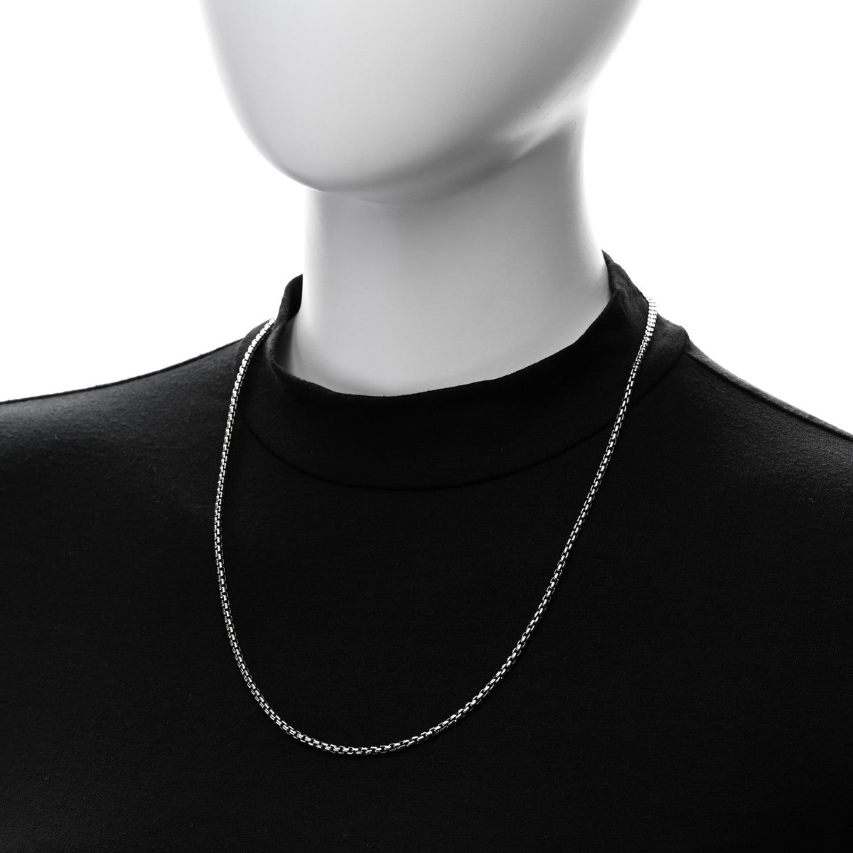 Sterling Silver 2.7mm Small Box Chain Necklace 22"