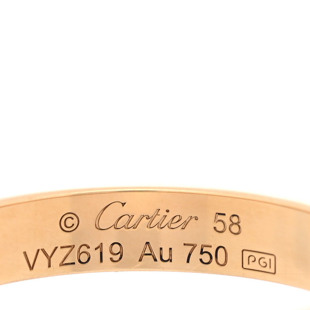 18K Yellow Gold 3.5mm LOVE Wedding Band Ring 58 8.5