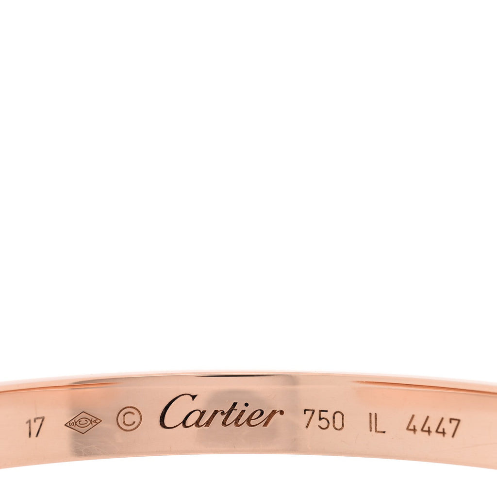 18K Pink Gold LOVE Cuff Bracelet 17
