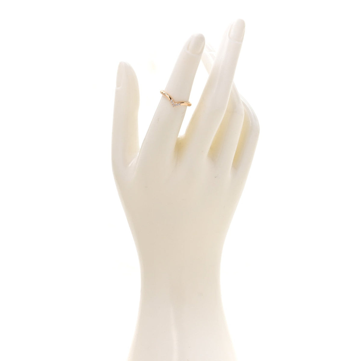 18K Rose Gold Diamond .04ctw Soleste V Band Ring 50 5.25