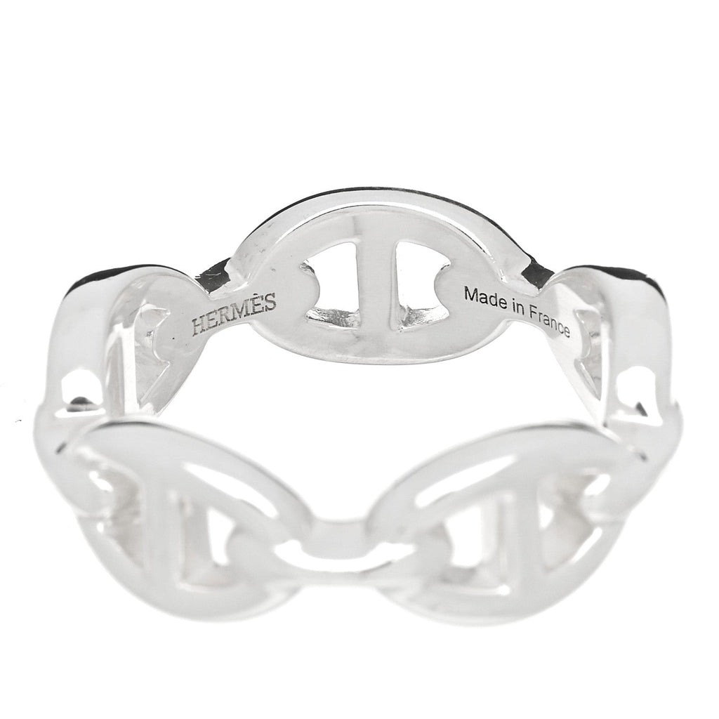 Sterling Silver PM Chaine d'Ancre Enchainee Band Ring 55 7.25